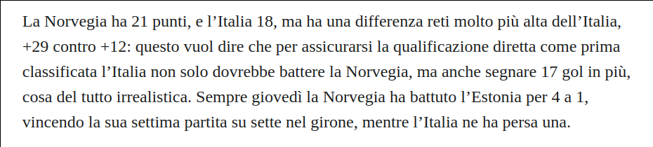 Screenshot di un articolo del Post